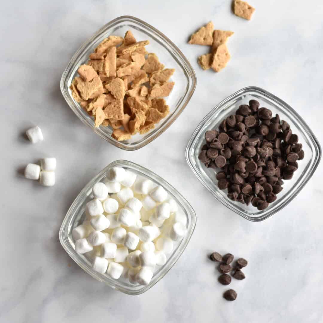 s'mores toppings from above