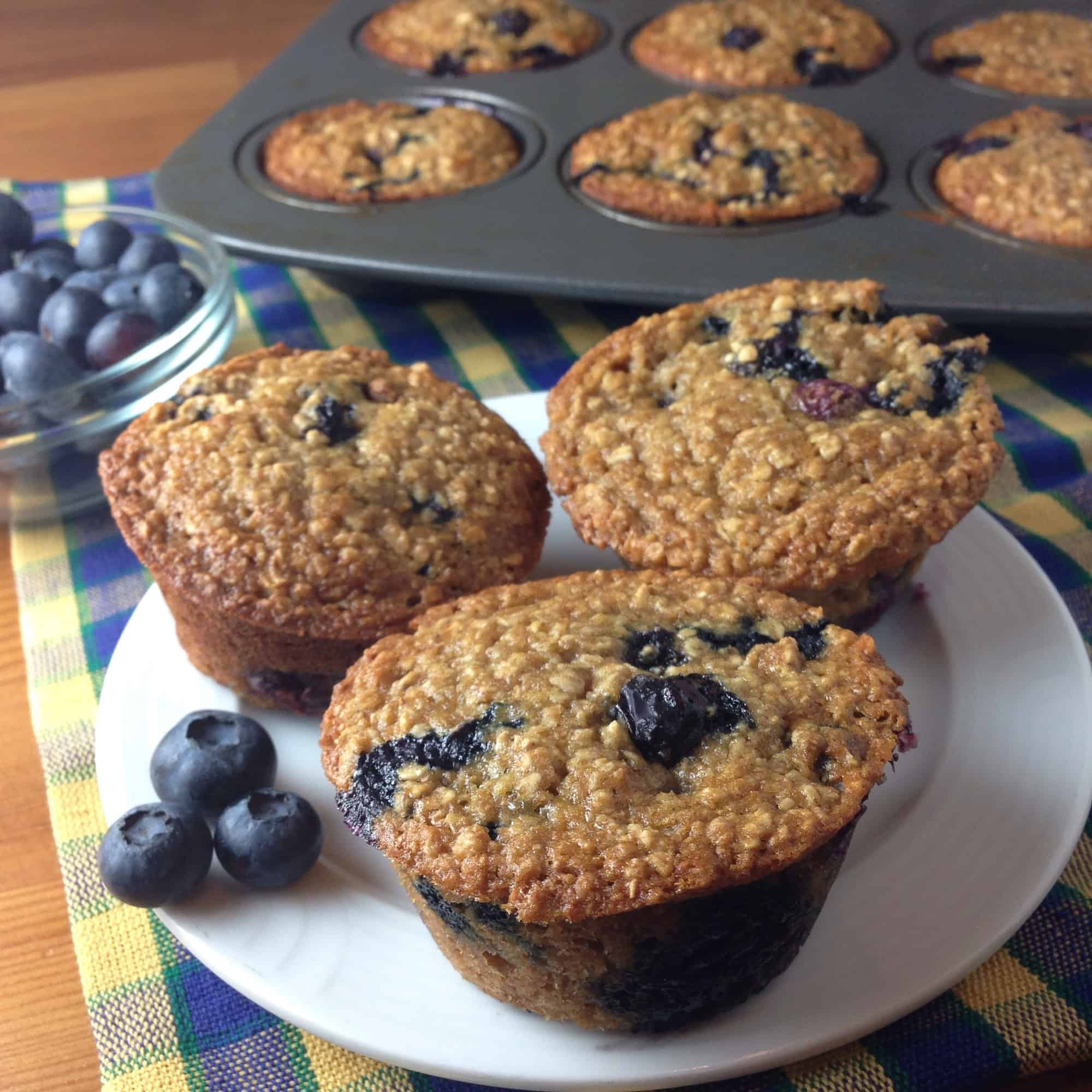 blueberry muffins on a plate