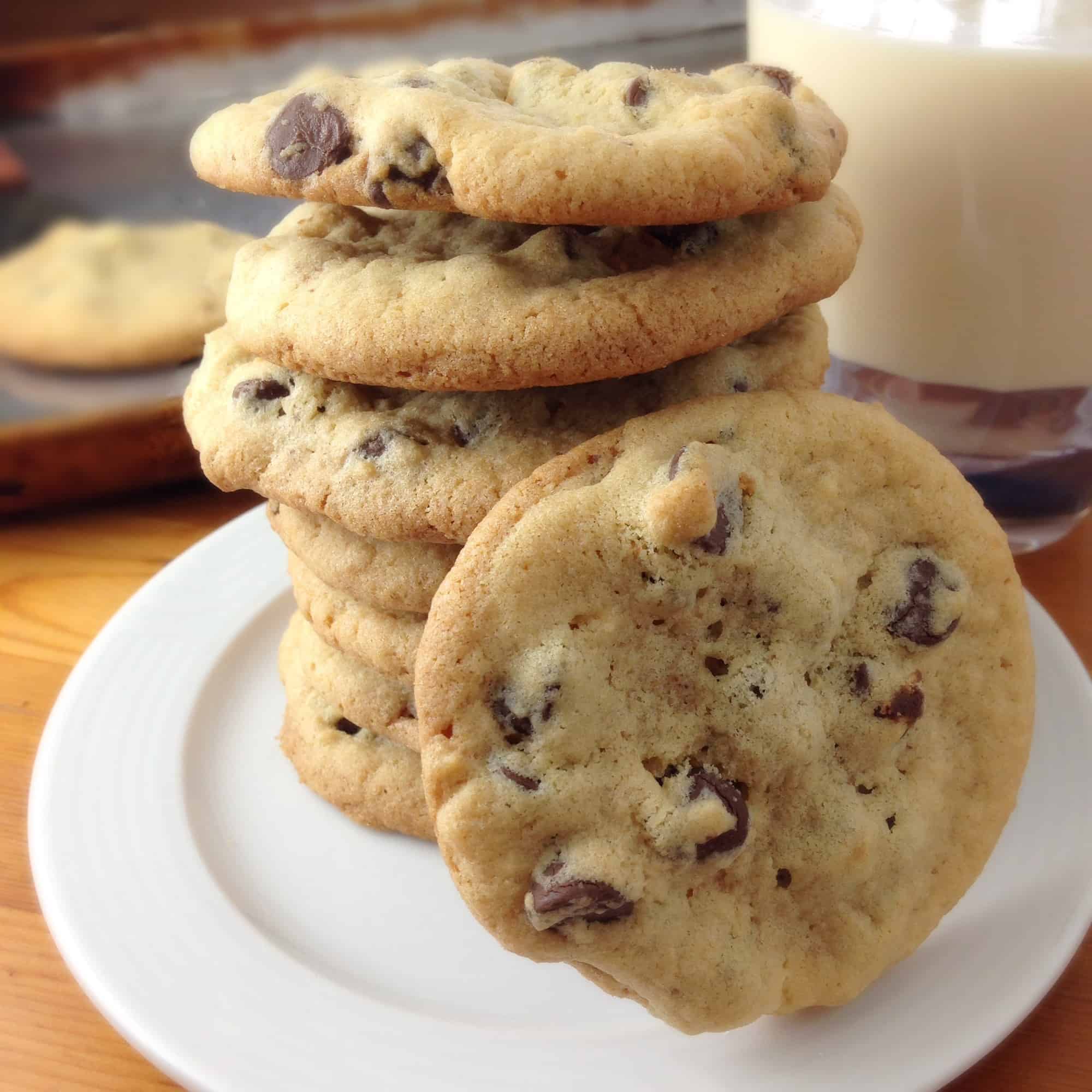 stacked chocolate chip pudding cookies