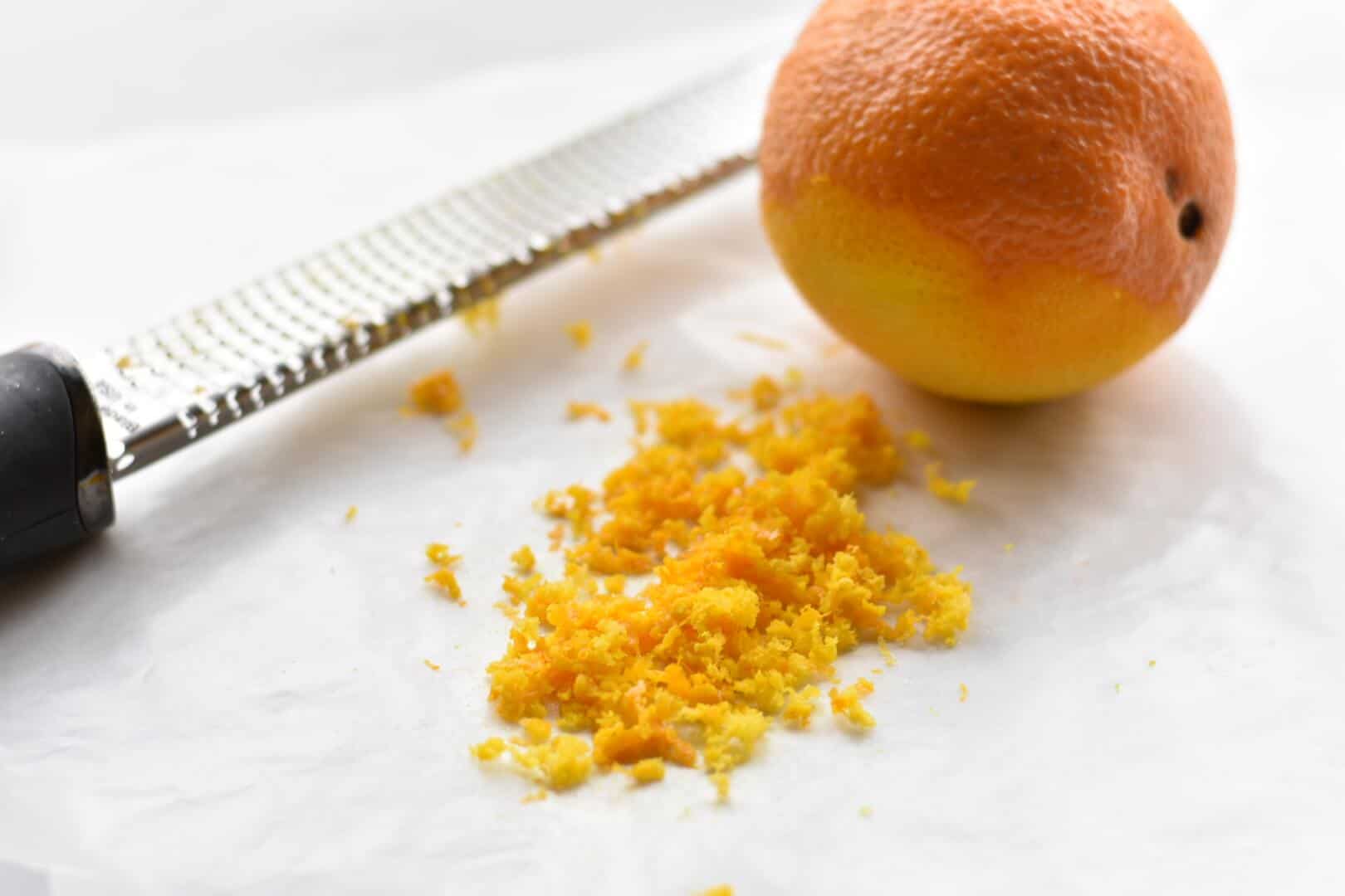 closeup of orange zest