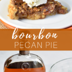 two images of bourbon and pecan tart.