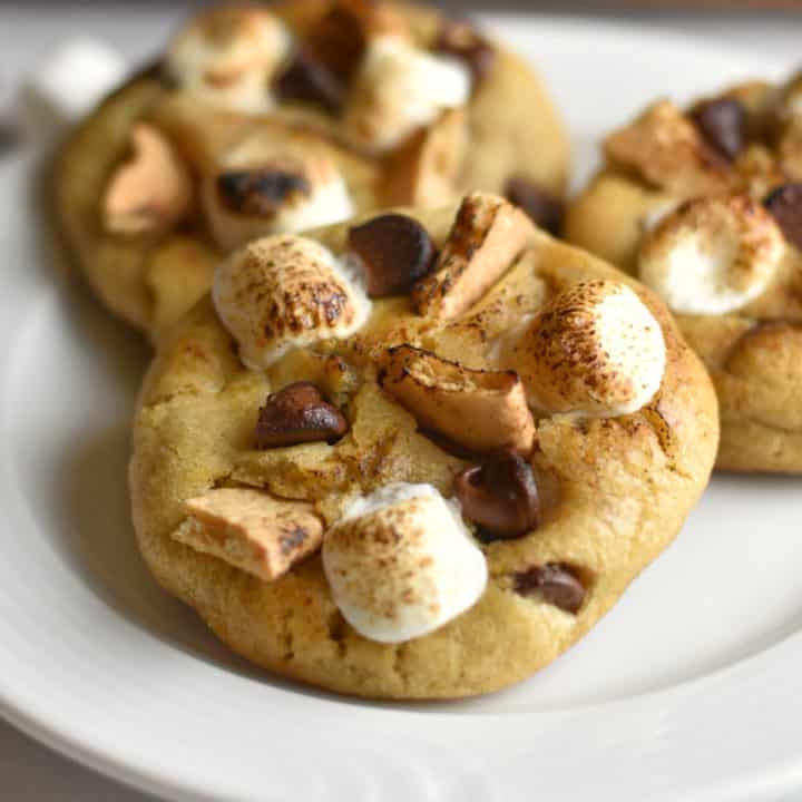 smores cookies on a plate
