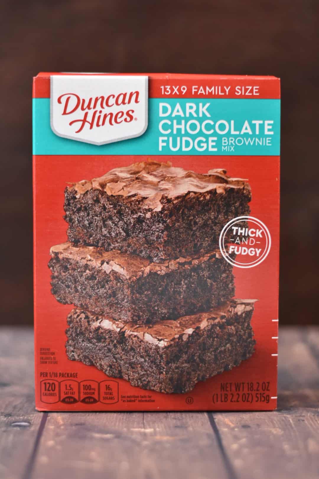 Duncan Hines brownie mix box for Irish cream brownies