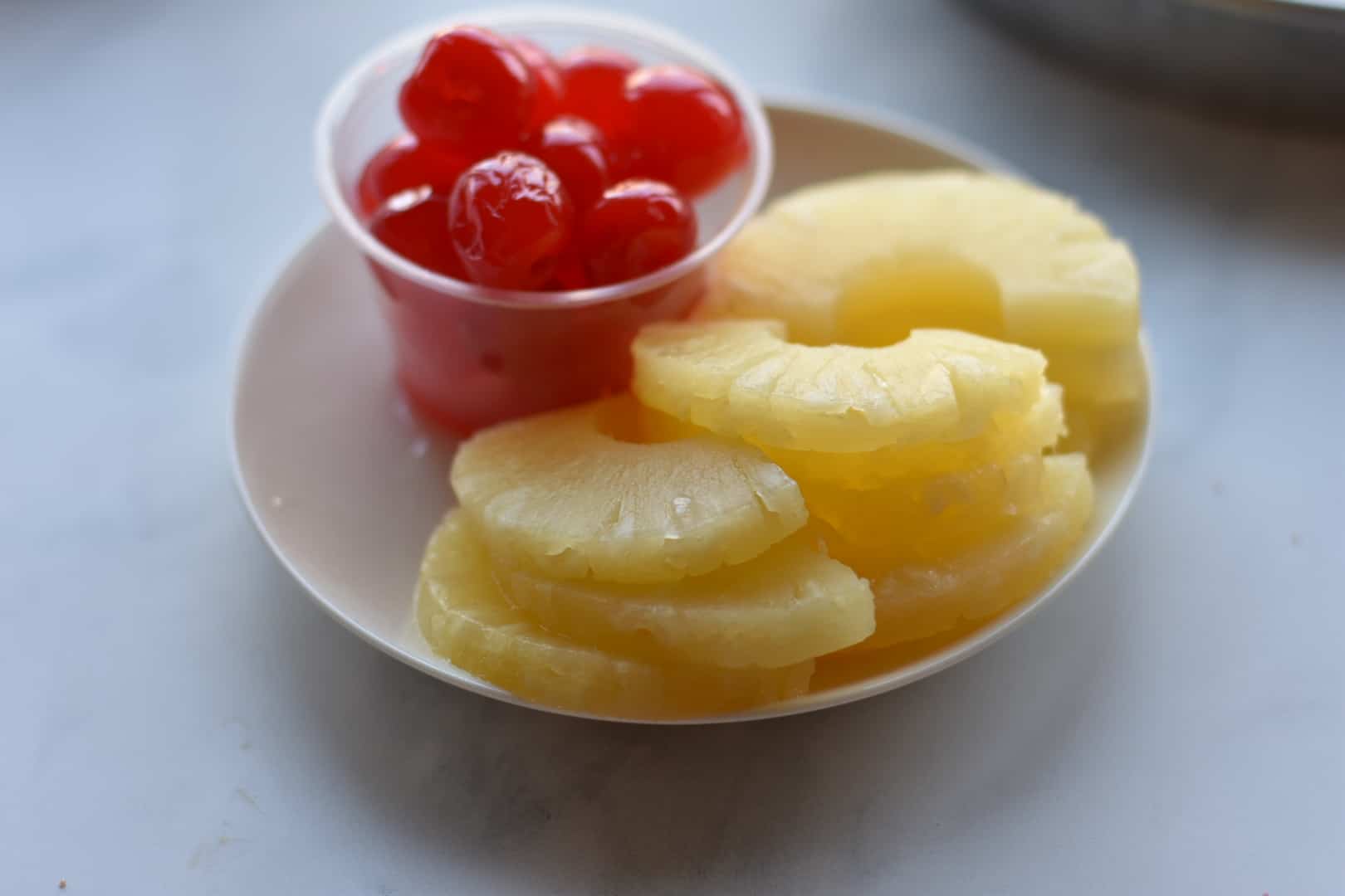 ingredients for a pineapple upside down cake