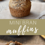 collage of two images of bran muffins.