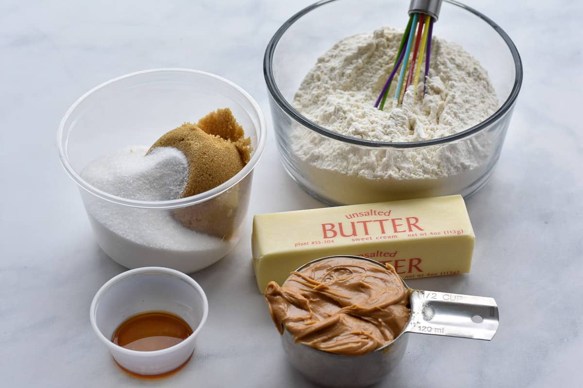 ingredients for peanut butter cookies
