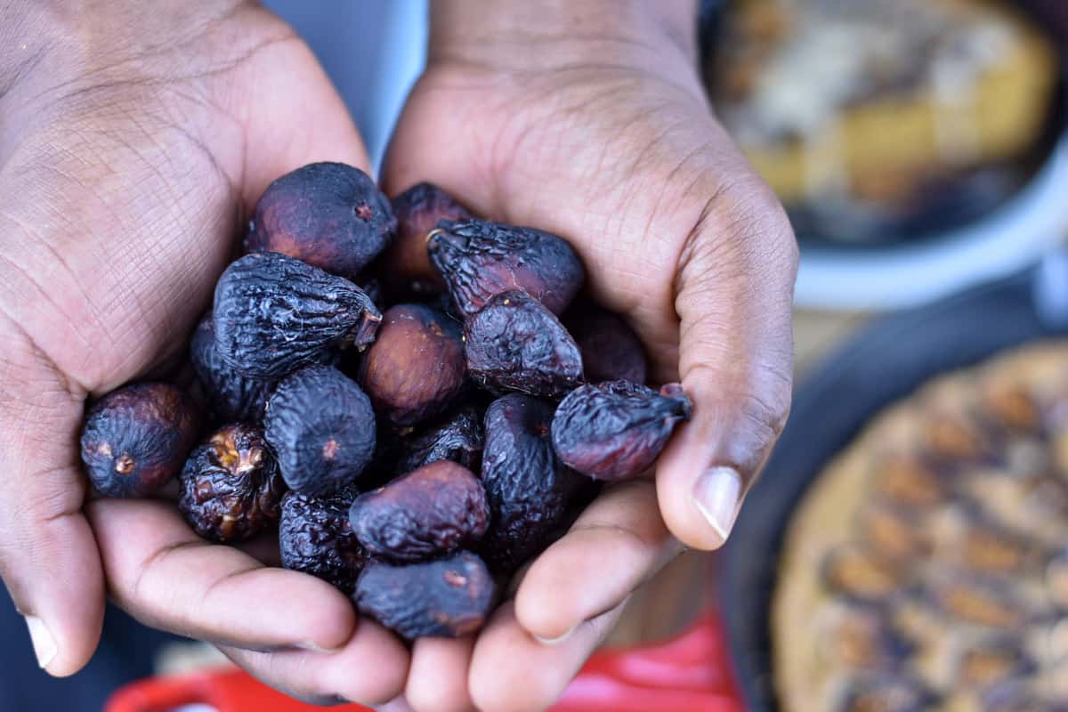 hands holding dried figs