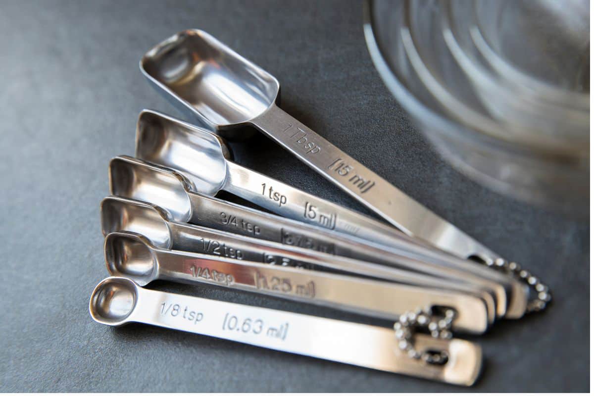 measuring spoons on the counter