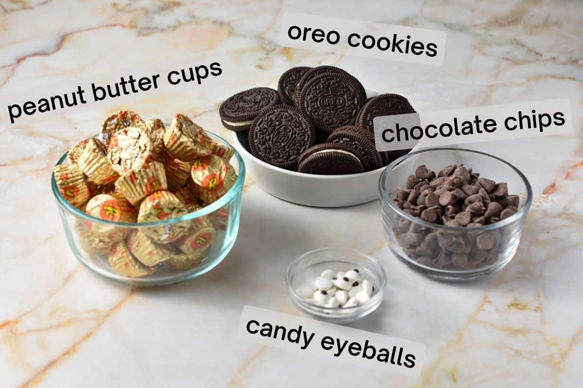 ingredients for reese's bat treats.