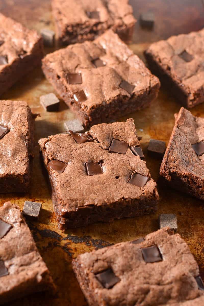 chick-fil-a brownies with big chocolate chinks. 